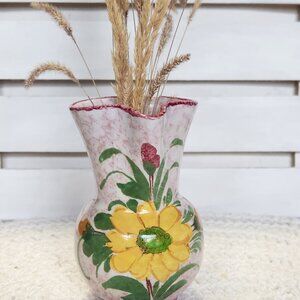 Italian Vase, Floral Creamer, Deruta Home Decor Flower Vase